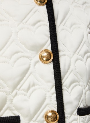  - MO&CO. - Contrast Trim Heart Pattern Quilted Jacket