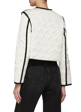 Back View - Click To Enlarge - MO&CO. - Contrast Trim Heart Pattern Quilted Jacket