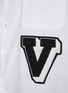  - VALENTINO GARAVANI - VLogo Patch V-Neck Short Sleeve Cotton Poplin Button Up Shirt