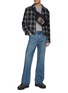 Figure View - Click To Enlarge - VALENTINO GARAVANI - Pressed Crease Detail Mid Rise Medium Washed Jeans