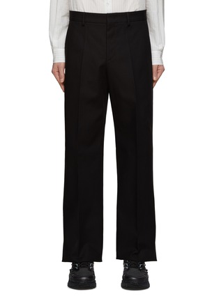 Main View - Click To Enlarge - VALENTINO GARAVANI - Pressed Crease Detail Mid Rise Garbardine Pants