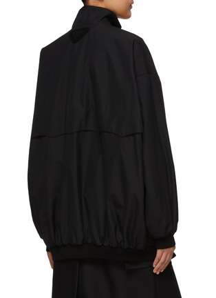Back View - Click To Enlarge - PRADA - High Neck Front Zip Silk Long Blouson