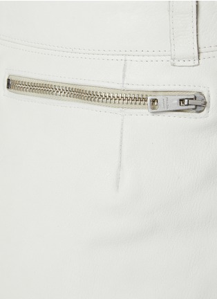 - PRADA - Exposed Zipper High Rise Leather Shorts