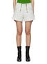 Main View - Click To Enlarge - PRADA - Exposed Zipper High Rise Leather Shorts