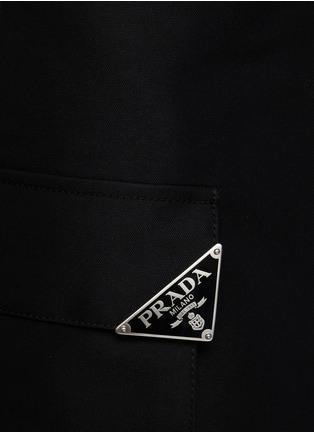  - PRADA - Logo Appliqué Canvas A-Line Midi Skirt