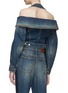 Back View - Click To Enlarge - ALEXANDER MCQUEEN - LONG SLEEVE COLD SHOULDER PUFF SLEEVE DENIM TOP