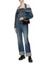 Figure View - Click To Enlarge - ALEXANDER MCQUEEN - WHISKERING DETAIL HIGH RISE CUFFED STRAIGHT LEG JEANS