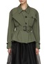 Main View - Click To Enlarge - ALEXANDER MCQUEEN - Belted Single Breasted Puff Sleeve Military Jacket