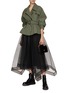 Figure View - Click To Enlarge - ALEXANDER MCQUEEN - Belted Single Breasted Puff Sleeve Military Jacket