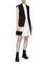 Figure View - Click To Enlarge - ALEXANDER MCQUEEN - SLEEVELESS DOUBLE BREASTED EYELET DETAIL GILET DRESS