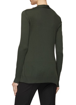 Back View - Click To Enlarge - ALEXANDER MCQUEEN - Shoulder Cutout V-Neck Button Front Cardigan