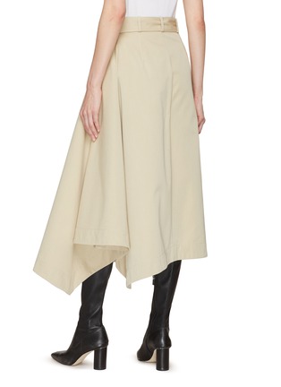 Back View - Click To Enlarge - ALEXANDER MCQUEEN - Belted Asymmmetric Hem Button Embellished Trench Midi Skirt
