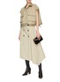 Figure View - Click To Enlarge - ALEXANDER MCQUEEN - Belted Asymmmetric Hem Button Embellished Trench Midi Skirt