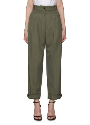 Main View - Click To Enlarge - ALEXANDER MCQUEEN - Pleat Front Cuffed Leg Pants