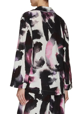 Back View - Click To Enlarge - ALEXANDER MCQUEEN - Watercolour Brush Stroke Print Long Sleeve Blouse