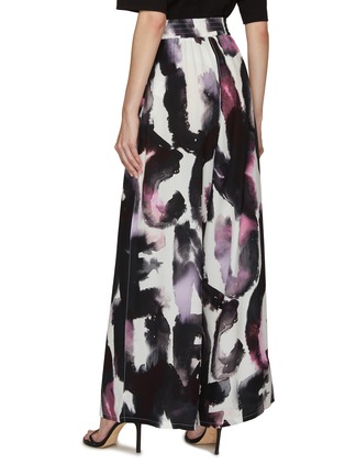 Back View - Click To Enlarge - ALEXANDER MCQUEEN - Watercolour Brush Stroke Print Wide Leg Pants