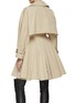 Back View - Click To Enlarge - ALEXANDER MCQUEEN - Belted Flared Skirt Cotton Trench Coat