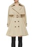 Main View - Click To Enlarge - ALEXANDER MCQUEEN - Belted Flared Skirt Cotton Trench Coat
