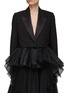 Main View - Click To Enlarge - ALEXANDER MCQUEEN - Single Breasted Tulle Peplum Hem Cropped Blazer