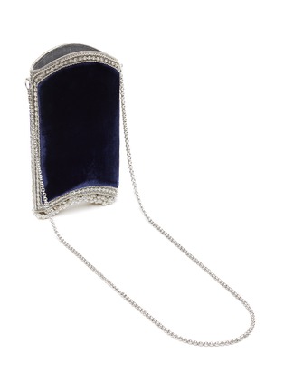 Detail View - Click To Enlarge - MAE CASSIDY - ‘VELVET’ PEARL CRYSTAL EMBELLISHED VELVET PHONE POUCH