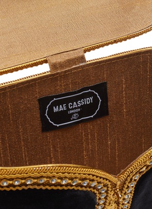 Detail View - Click To Enlarge - MAE CASSIDY - ‘ZEENAT’ PEARL CRYSTAL EMBELLISHED VELVET CROSSBODY BAG