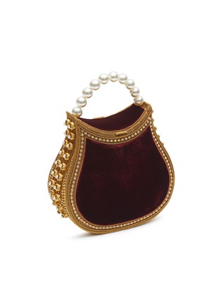 Detail View - Click To Enlarge - MAE CASSIDY - ‘NIMMI’ PEARL TOP HANDLE VELVET BAG