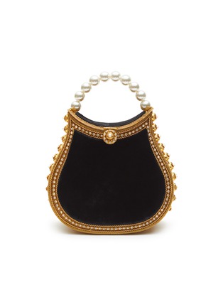 Main View - Click To Enlarge - MAE CASSIDY - ‘NIMMI’ PEARL TOP HANDLE VELVET BAG