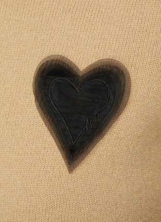 - MO&CO. - Heart Appliqué Round Neck Wool Cashmere Blend Knit Cardigan
