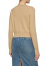 Back View - Click To Enlarge - MO&CO. - Heart Appliqué Round Neck Wool Cashmere Blend Knit Cardigan