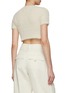 Back View - Click To Enlarge - JACQUEMUS - Gold Toned Logo Charm Cropped Short Sleeve Cardigan