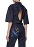 Back View - Click To Enlarge - JACQUEMUS - Cropped Cut-Out Denim Shirt