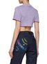 Back View - Click To Enlarge - JACQUEMUS - Cropped Ribbed Contrasting Trim Knit Top