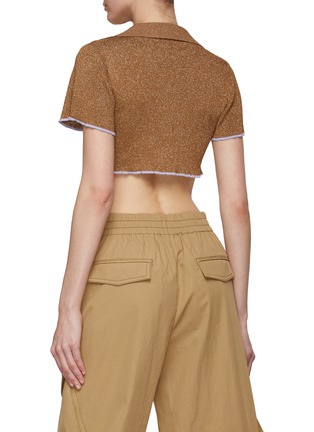 Back View - Click To Enlarge - JACQUEMUS - Cropped Ribbed Contrast Knit Top