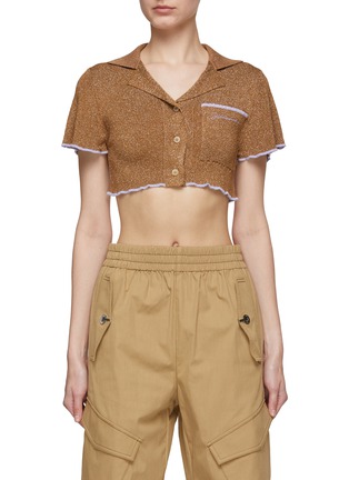 Main View - Click To Enlarge - JACQUEMUS - Cropped Ribbed Contrast Knit Top