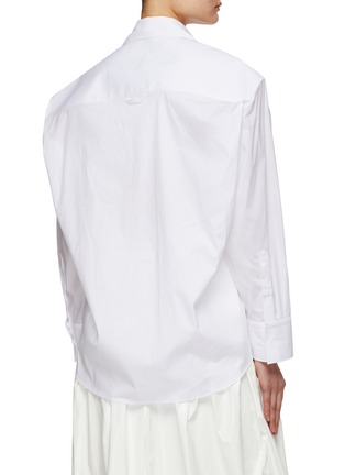 Back View - Click To Enlarge - JACQUEMUS - Ruched Detail Draped Front D-Ring Chest Long Sleeve Shirt