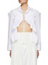 Main View - Click To Enlarge - JACQUEMUS - Ruched Detail Draped Front D-Ring Chest Long Sleeve Shirt