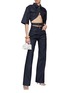 Figure View - Click To Enlarge - JACQUEMUS - Contrasting Embroidered Beaded Wide Leg Pants