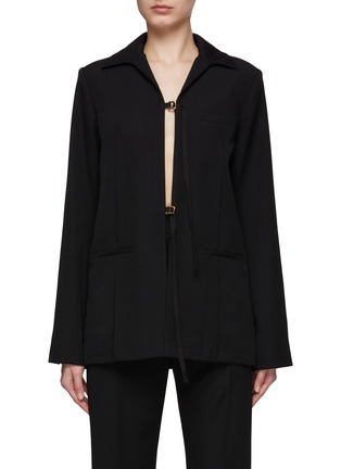Main View - Click To Enlarge - JACQUEMUS - Oversized Gold-Toned Buckle Blazer