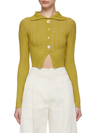Main View - Click To Enlarge - JACQUEMUS - ‘Le Cardigan Bando’ Long Sleeve Mismatched Button Cardigan