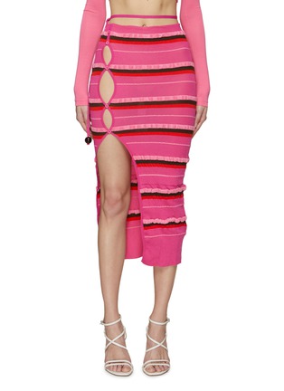 Main View - Click To Enlarge - JACQUEMUS - Striped Side Slit Midi Skirt