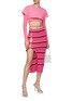 Figure View - Click To Enlarge - JACQUEMUS - Striped Side Slit Midi Skirt