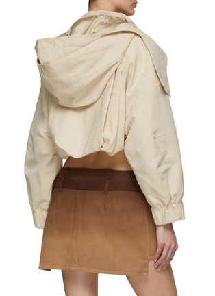 Back View - Click To Enlarge - JACQUEMUS - Drawstring Hood Crop Parka