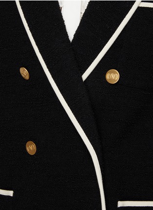  - VALENTINO GARAVANI - CONTRAST TRIM LONG TWEED BLAZER