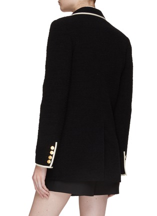 Back View - Click To Enlarge - VALENTINO GARAVANI - CONTRAST TRIM LONG TWEED BLAZER