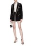 Figure View - Click To Enlarge - VALENTINO GARAVANI - CONTRAST TRIM LONG TWEED BLAZER