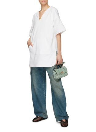 Figure View - Click To Enlarge - VALENTINO GARAVANI - VLogo Hardware Hooded Short Sleeve T-Shirt