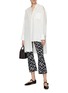 Figure View - Click To Enlarge - VALENTINO GARAVANI - Chain Jacquard Cropped Flared Leg Pants