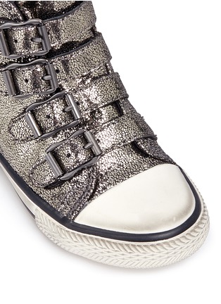 Detail View - Click To Enlarge - 90115 - 'Fanta' metallic leather toddler sneakers
