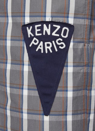  - KENZO - Elasticated Waist Logo Patch Plaid Cotton Shorts