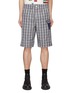Main View - Click To Enlarge - KENZO - Elasticated Waist Logo Patch Plaid Cotton Shorts
